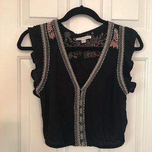 American eagle embroidered crop top